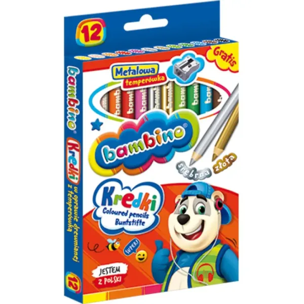 Bambino: Set di matite colorate Jumbo 12 pezzi con temperino immagine 1