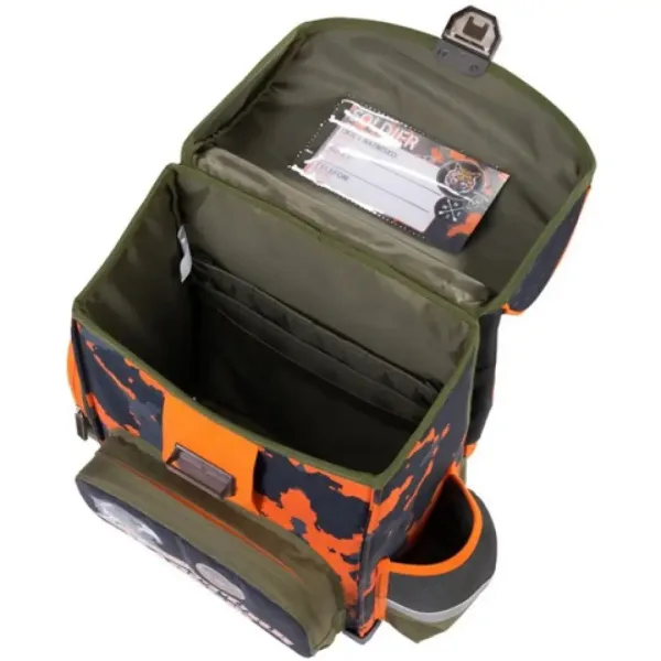 Bambino: Zaino scolastico ergonomico militare, zaino 36x27x14cm immagine 5