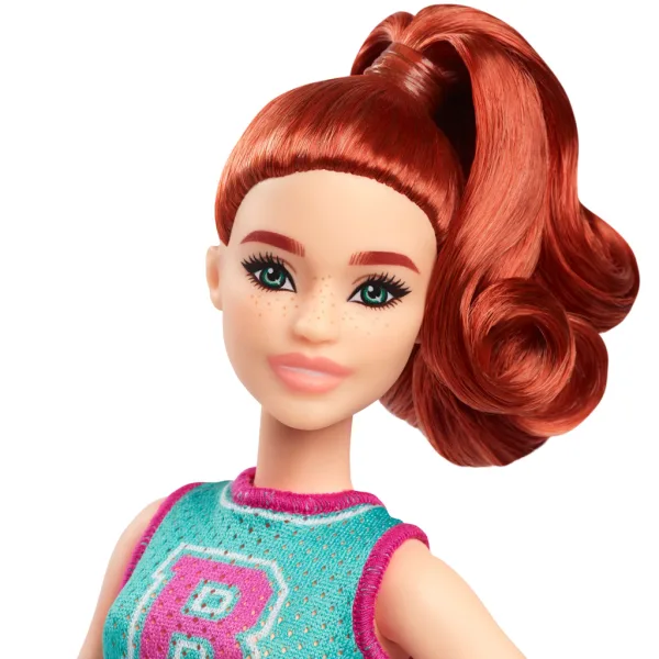 Bambola Barbie Fashionista con capelli rossi e gonna viola - Mattel immagine 3
