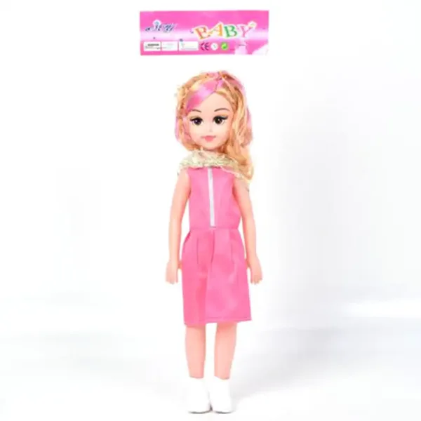 Bambola in abito rosa taglia 46 cm immagine 1