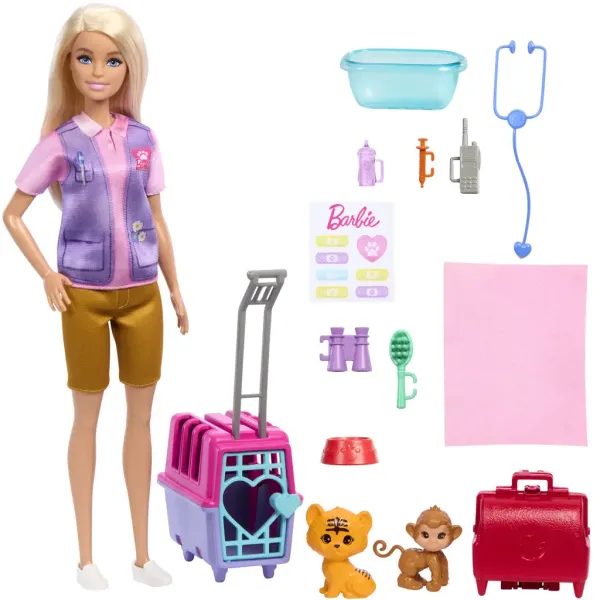 Barbie: Bambola carriera soccorritrice di animali selvatici con accessori - Mattel immagine 2