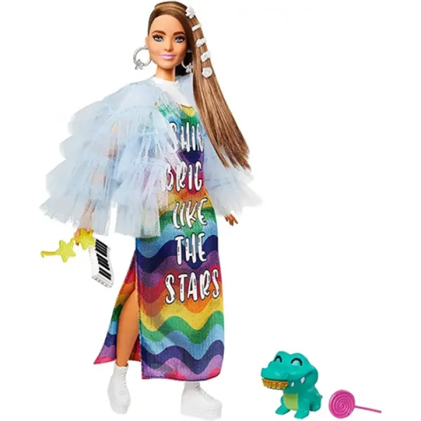 Barbie: Bambola stravagante in abito arcobaleno - Mattel immagine 2