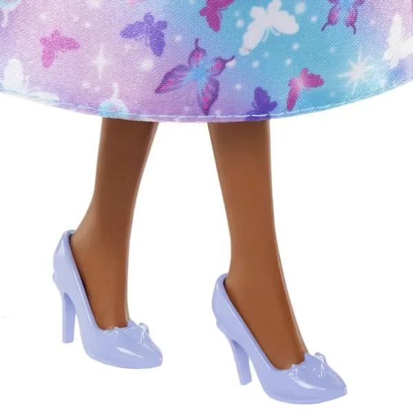 Barbie Dreamtopia: Principessa bambola in abito blu-viola con farfalle - Mattel immagine 4