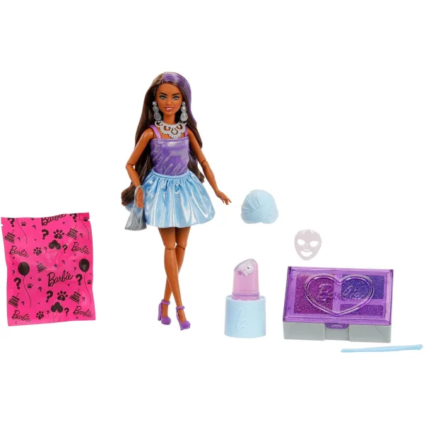 Barbie: Party Reveal bambola sorpresa con capelli castani - Mattel immagine 2