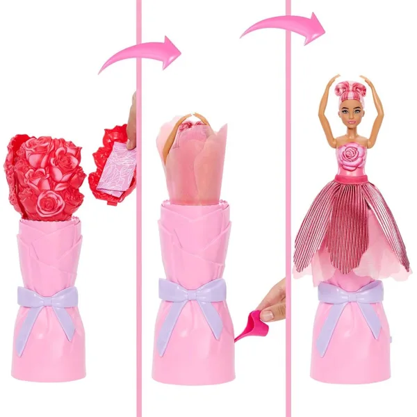 Barbie Reveal: Bambola sorpresa Magia dei Fiori - Rosa - Mattel immagine 3