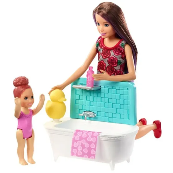 Barbie: Set da gioco babysitter Skipper con vasca da bagno - Mattel immagine 2