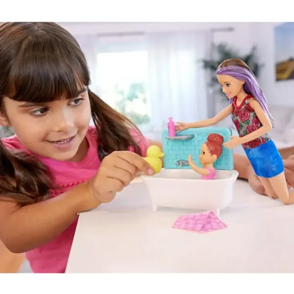 Barbie: Set da gioco babysitter Skipper con vasca da bagno - Mattel immagine 3