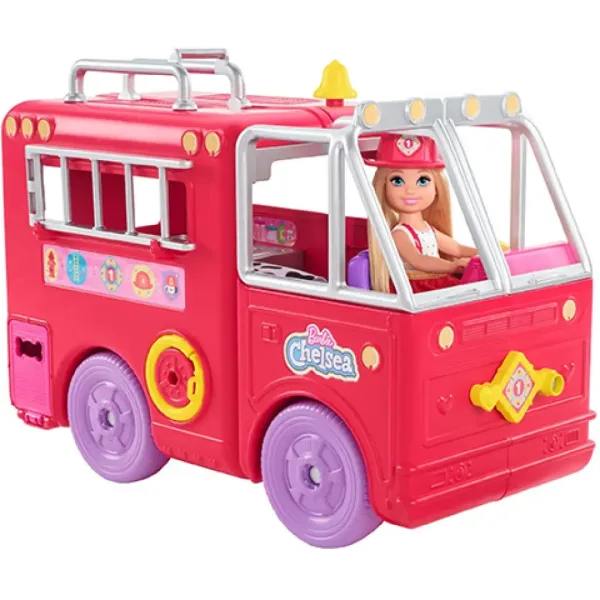 Barbie: Set da gioco camion dei pompieri di Chelsea - Mattel immagine 3