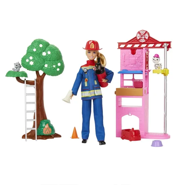 Barbie: Set da gioco stazione dei pompieri - Mattel immagine 7
