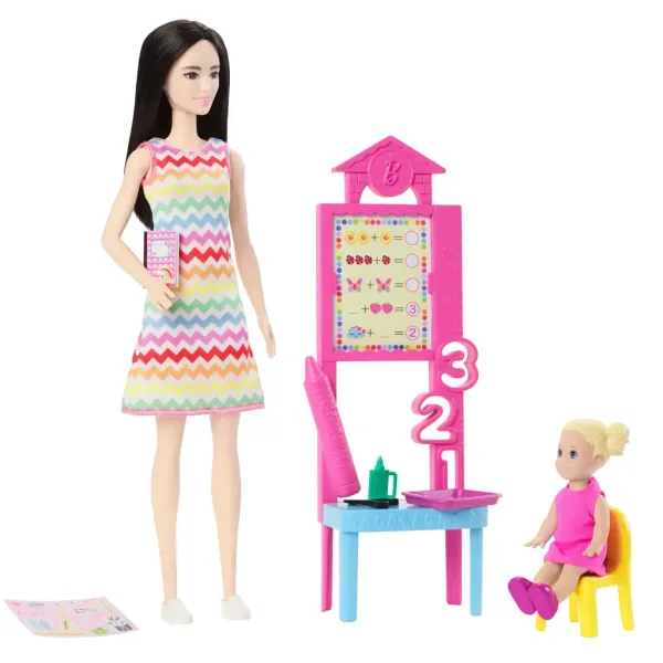 Barbie insegnante set di gioco carriera con bambina bionda - Mattel immagine 3