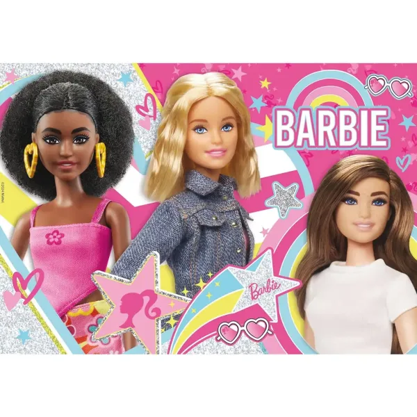 Barbie migliori amiche puzzle glitterato 108 pezzi 50x35cm - Lisciani immagine 2