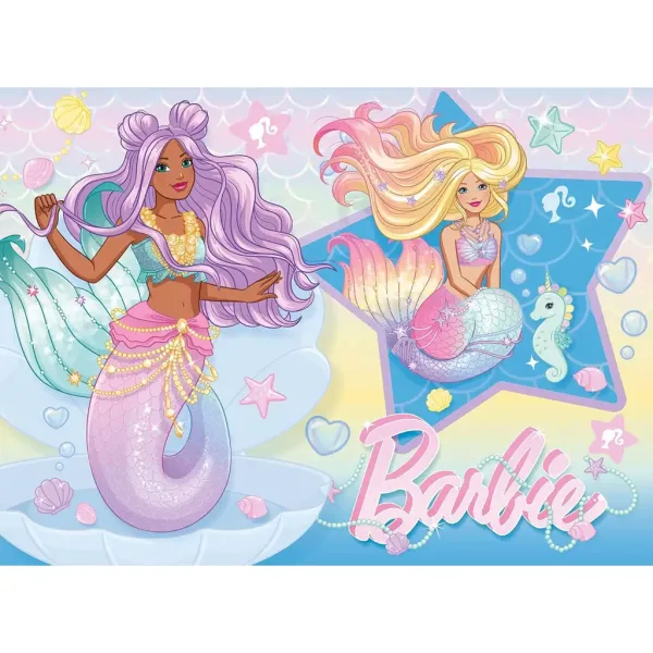 Barbie sirenetta amiche puzzle Eco mini da 24 pezzi 35x25cm - Lisciani immagine 2