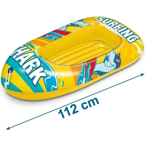 Barca gonfiabile con motivo squalo 112 cm - Mondo Toys immagine 3