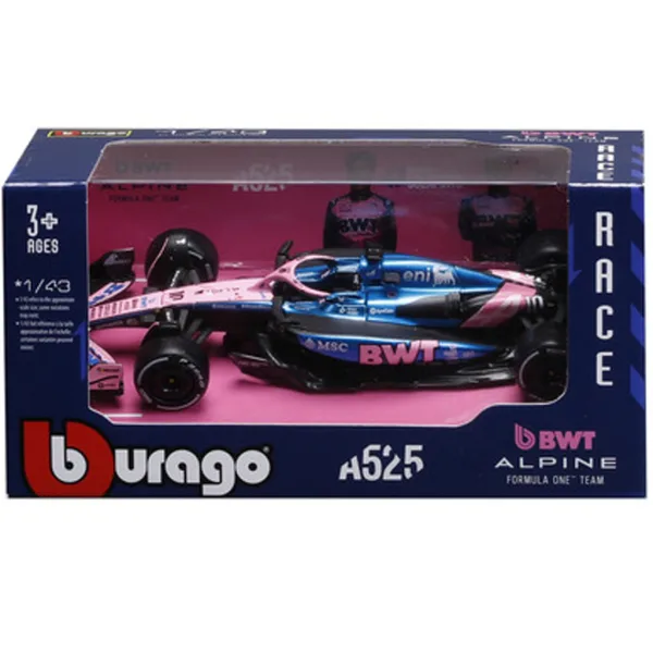 Bburago: Alpine A525 Gasly F1 (2025) modellino di auto da corsa in metallo in scala 1:43 (Pierre Gasly #10) immagine 1