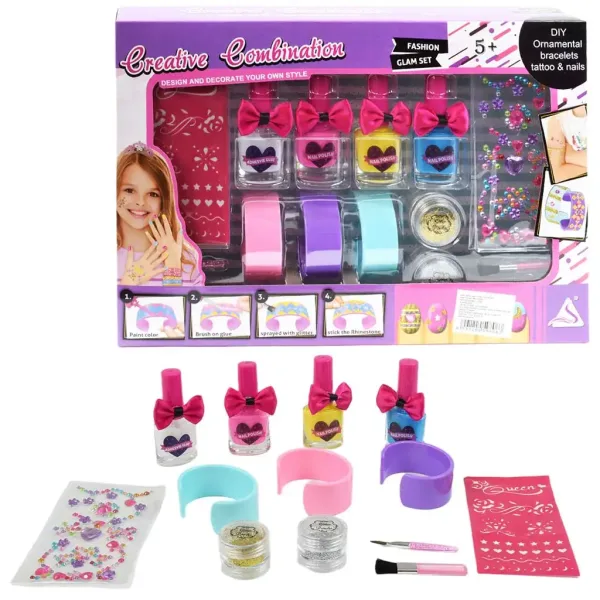 Beauty World: Set creativo da 13 pezzi per decorazione unghie e tatuaggi glitterati immagine 1