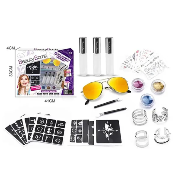 Beauty World: Set creativo di tatuaggi glitterati Beauty Bomb con occhiali da sole immagine 2