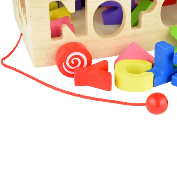Beilaluna: Carro trainabile in legno con forme e lettere immagine 5