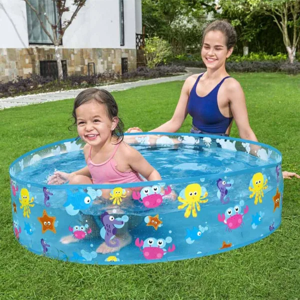 Bestway: Fill N Fun Sparkling Sea piscina per bambini con animali marini, pareti rigide, Ø 122 x 25 cm immagine 3