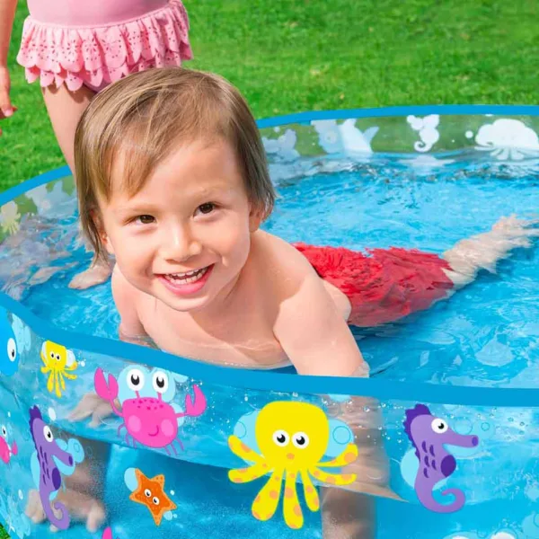 Bestway: Fill N Fun Sparkling Sea piscina per bambini con animali marini, pareti rigide, Ø 122 x 25 cm immagine 4