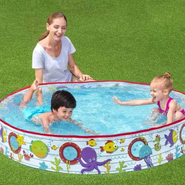 Bestway: Fill N Fun piscina per bambini con pareti rigide, mondo sottomarino, Ø 152 x 25 cm immagine 3