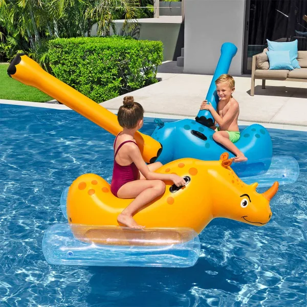 Bestway: Kids Rhino Gioco da piscina a forma di rinoceronte, 2 pezzi per bambini, 148x89x61 cm immagine 3