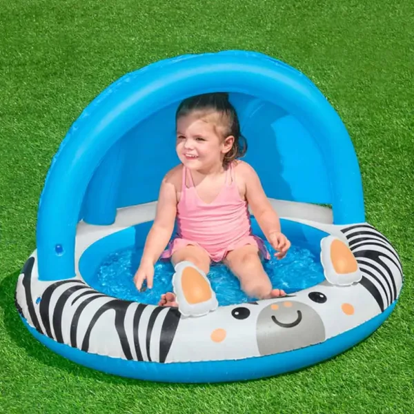 Bestway: Piscina gonfiabile Safari Sun™ con motivo zebra e tetto parasole Ø 97 x 66 cm immagine 6