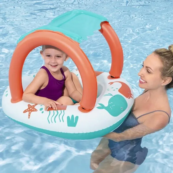 Bestway: barca per bebè con motivo a balena e tendalino 84 x 67 cm immagine 4