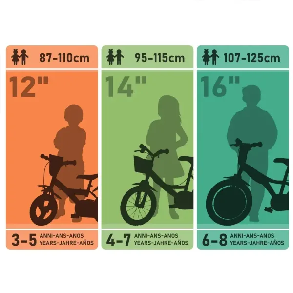 Bicicletta per bambini Hot Wheels 16" con portaborraccia e rotelle laterali, colore arancione-nero – Bicicletta Dino Bikes immagine 5