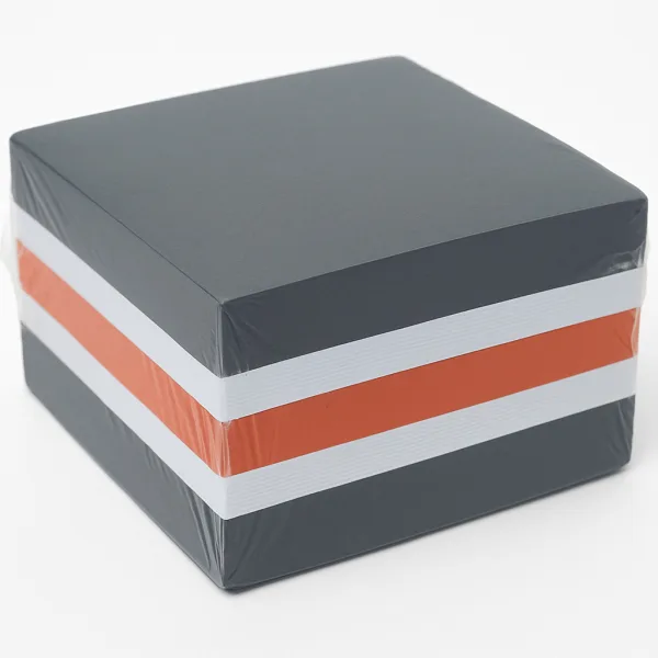 Blocco note nei colori nero, bianco e arancione, 8,5x8,5x4 cm immagine 1