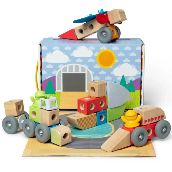 Blockables: Giocattolo da costruzione in legno - Veicoli - Melissa & Doug immagine 2