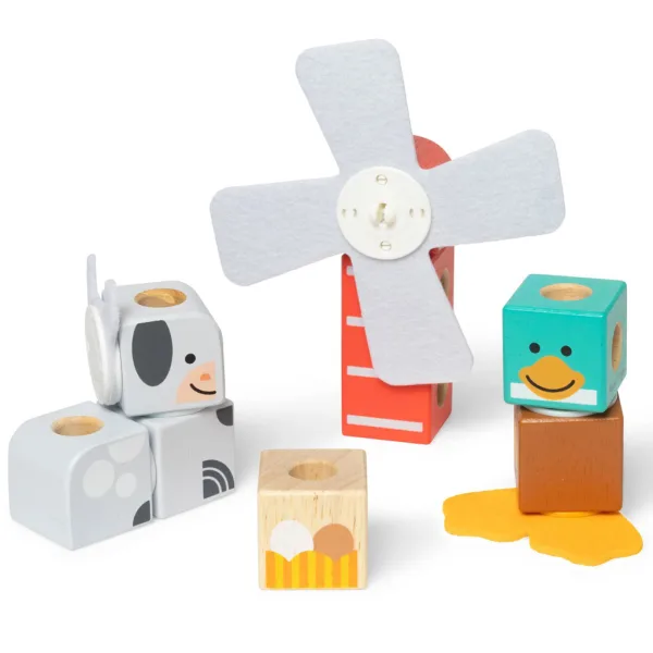 Blockables: Gioco di costruzione in legno Amici della fattoria - Melissa & Doug immagine 2