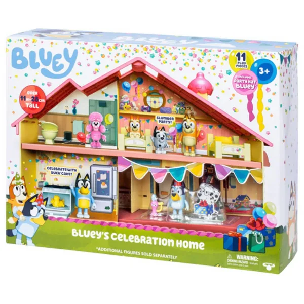 Bluey: Set da gioco casa di famiglia festiva con figura di Bluey in festa immagine 2