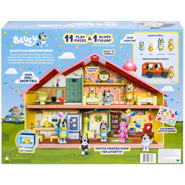 Bluey: Set da gioco casa di famiglia festiva con figura di Bluey in festa immagine 3