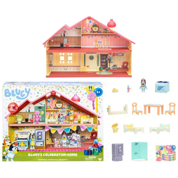 Bluey: Set da gioco casa di famiglia festiva con figura di Bluey in festa immagine 4