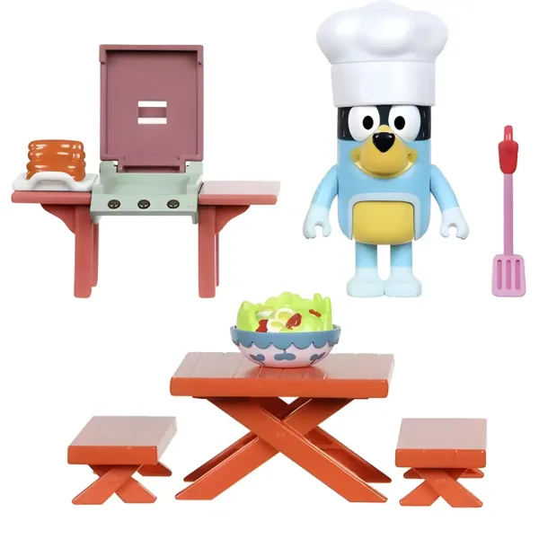 Bluey: Set di figure da gioco per festa BBQ in giardino con figura di Bandit immagine 2