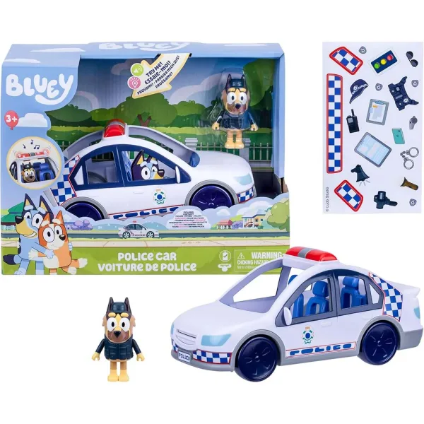 Bluey: Set di gioco con auto della polizia e personaggio immagine 3