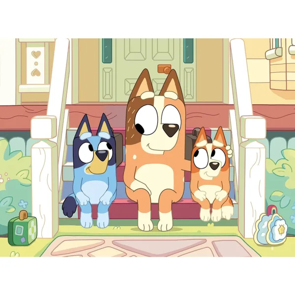 Bluey cuccioli sulle scale 2 in 1 puzzle mini Eco da 48 pezzi e libro da colorare 35x25cm - Lisciani immagine 2