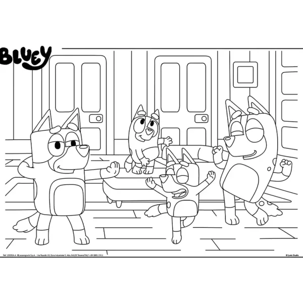 Bluey e amici 2 in 1 maxi puzzle da pavimento 4x48 pezzi e libro da colorare 35x25 cm - Lisciani immagine 4