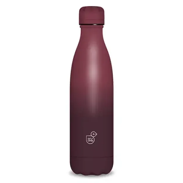 Borraccia in metallo a doppia parete color bordeaux 500ml immagine 1
