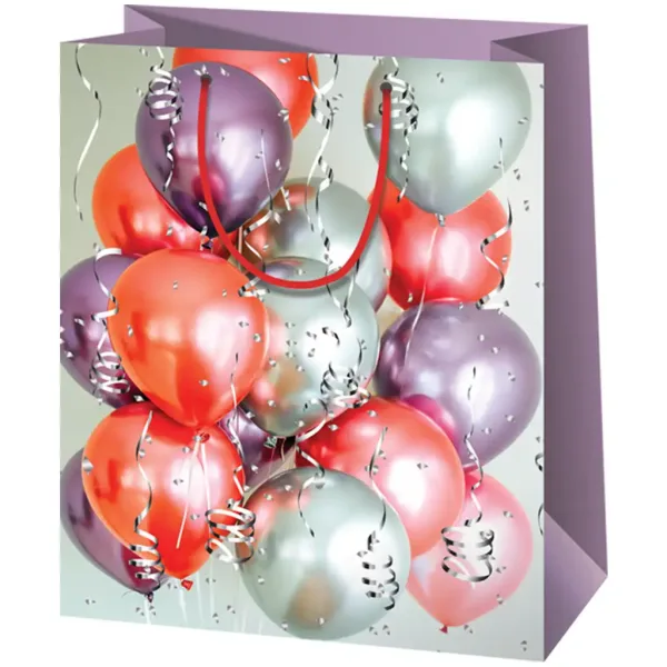 Borse regalo di medie dimensioni con palloncini colorati 18x10x23cm immagine 1