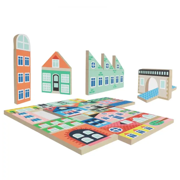 Building Blocks: Città - Set di blocchi di legno immagine 2