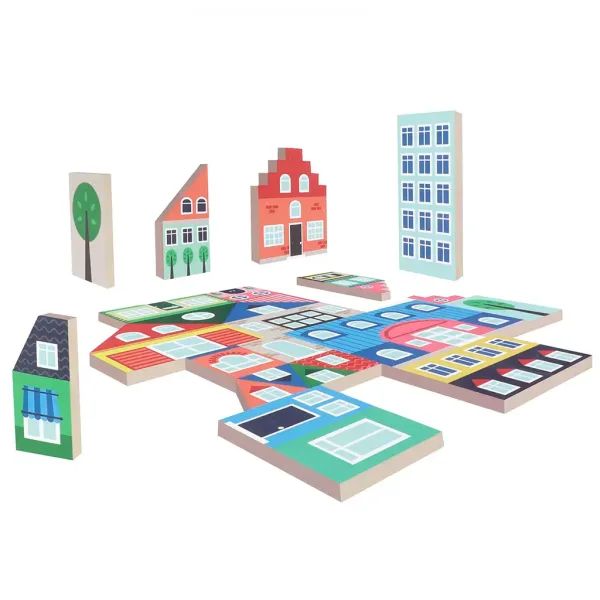 Building Blocks: Città - Set di blocchi di legno immagine 3
