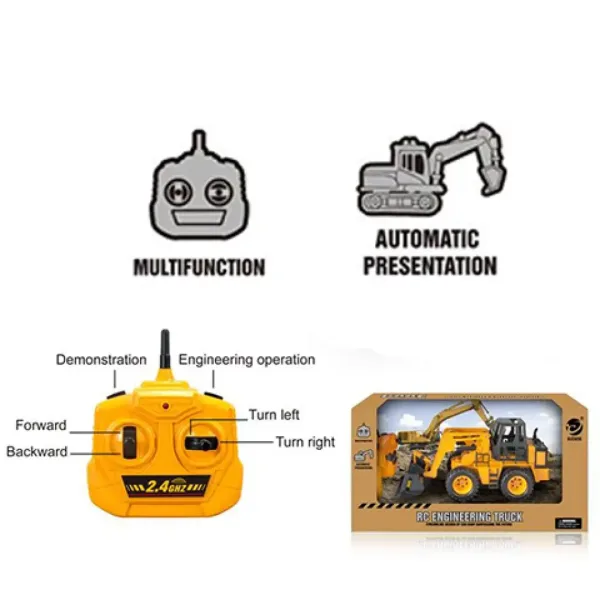 Bulldozer telecomandato RC 2,4GHz con 6 funzioni diverse in scala 1/24 immagine 2