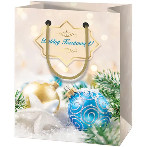 Buon Natale, borsa regalo decorativa di dimensioni giganti 40x56x20 cm immagine 1
