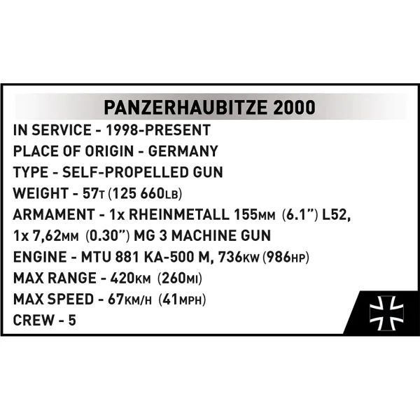 COBI: Armed Forces Panzerhaubitze 2000 gioco di costruzione (2628) immagine 7