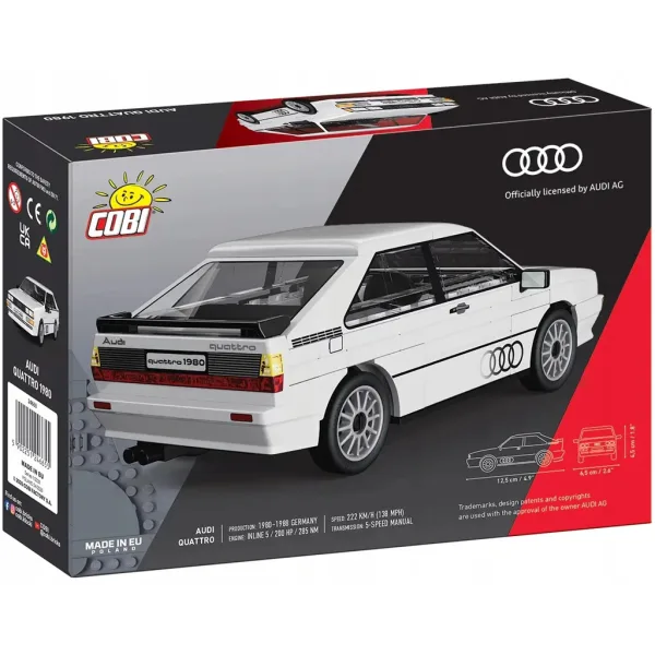 COBI: Audi Quattro 1980 gioco da costruzione auto bianca (24665) immagine 5