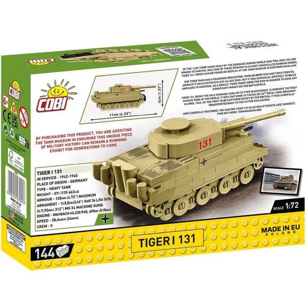 COBI: Carro armato Tiger I 131 set di costruzione (3095) immagine 4