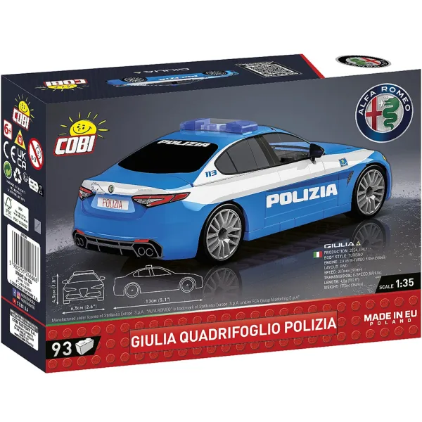 COBI: Gioco di costruzione Alfa Romeo Giulia Quadrifoglio Auto della Polizia (24606) immagine 3