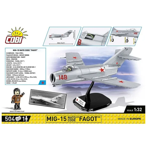 COBI: Gioco di costruzione dell’aereo MiG-15 Fagot (2416) immagine 4
