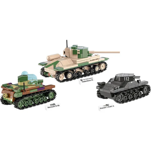 COBI: Panzer I, Renault R35 e Valentine IX – Gioco di costruzione 3 in 1 (2740) immagine 8